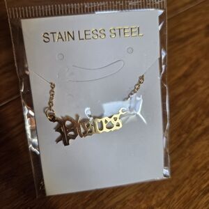 Gold Stainless Steel Pisces Necklace - Brand New
